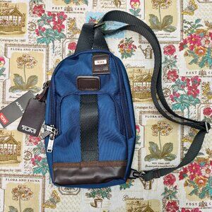 👑POSH NWT Tumi Alpha Bravo Monterey Sling Bag Blue Anti-Theft Crossbody